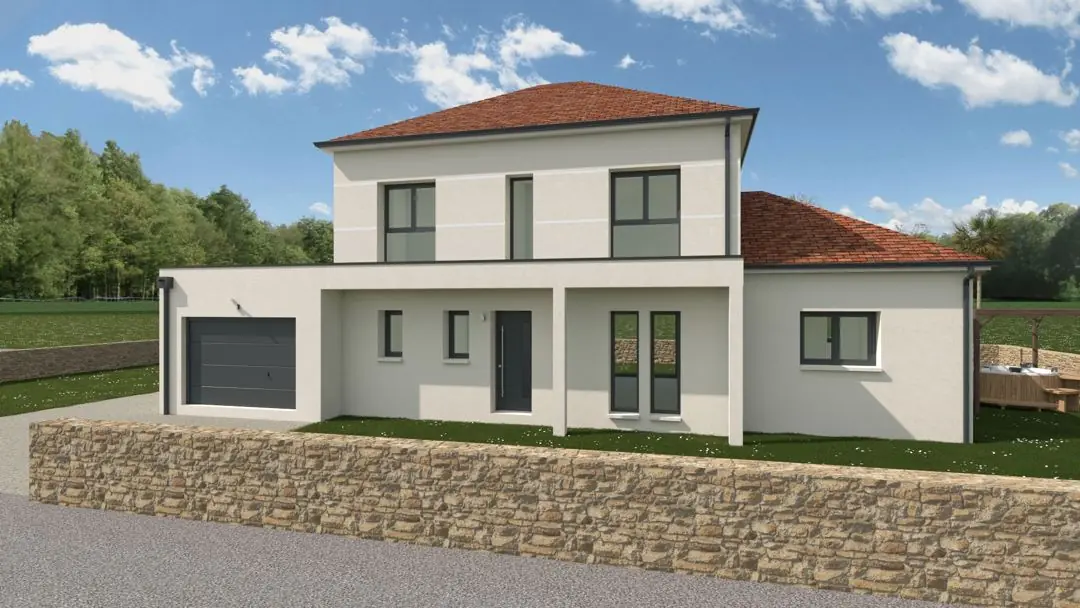 Maison à étage — façade — projet de maison accompagné par Mathieu Teixeira