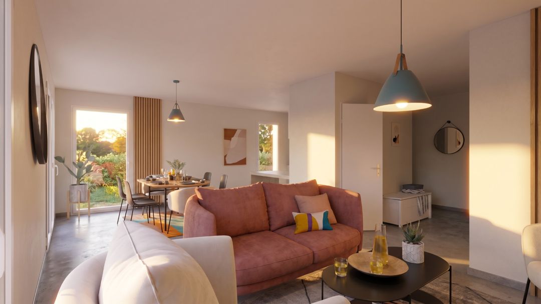 Pièce de vie — projet de maison accompagné par Mathieu Teixeira