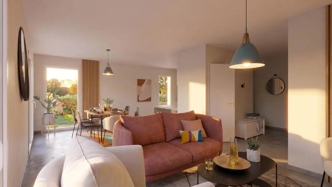 Pièce de vie — projet de maison accompagné par Mathieu Teixeira